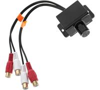 Rca Audio Level Controller 2 Inputs 2 Outputs Copper Bass Knob | Inline Adjustment for Car Amplifiers, Subwoofer Tuning, Motorcycle Systems, Plug and Play Installation without Rewiring