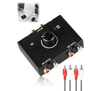 RCA Audio Switcher 2(1)-In-1(2)-Out Bidirectional RCA Speaker Switch Box, Stereo Audio Speaker Player with Volume Control Mute Button and No External Power Required for DVD Player/Soundbar/Speaker