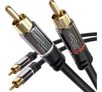 KabelDirekt - RCA Cable, 2×2 RCA to RCA plugs, Coaxial Audio Cable - Break-Proof, Perfect Sound Quality - 0.5m short (Hi-Fi Phono Cable, Analogue & Digital Audio Cable for Amp/HiFi and Blu-Ray)
