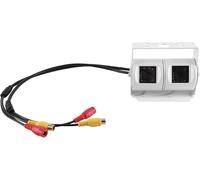 RCA Car Dual-Lens White Reversing Camera with Adjustable Angle Lenses for RV, Truck, Bus - IP68 Rated Metal Anti-Vibration CCD Display