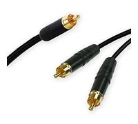 RCA Phono Split into 2 Dual RCAs Phonos Cable. Splitter Summing Lead. 3m 5m 10m+ (4m, Black)