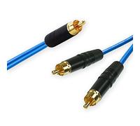 RCA Phono Split into 2 Dual RCAs Phonos Cable. Splitter Summing Lead. 3m 5m 10m+ (5m, Blue)