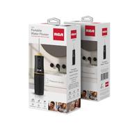 RCA Portable Water Flosser - Rechargeable Cordless Flosser for Teeth Cleaning with 3 Pressure Levels, 360° Rotary Nozzle & 4 Tips - Electric Water Pick for Adults, and Gum Care (Black)