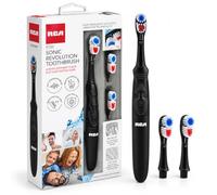 RCA Sonic Electric Toothbrush for Adults, Battery Operated, 3 Heads | Battery Operated Sonic Toothbrush for Adults with 3 Brush Heads