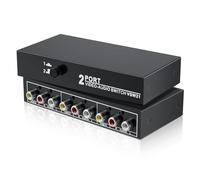 RCA Switch 2 in 1 Out Composite Video L/R Audio Switcher Selector Box 2X1, BolAAzuL 2-Way RCA Switcher - 2 Port AV Switch Box - Plug & Play for N64 PS2/3 Wii Xbox Game Consoles DVD STB TV