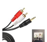 RCA to 3.5mm Aux Cable - 1.5m - Phono to 3.5mm Jack Adapter Lead - Phono Mini Jack Stereo Lead - RCA to Audio Wire for Headphone Wire Adaptor Cables Red and White Aux Audio Splitter