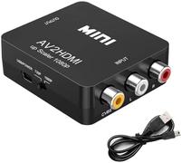 RCA to HDMI Adapter, AV to HDMI Converter, 1080P RCA Composite CVBS AV to HDMI Video Audio Converter with USB Power Cable Supporting PAL/NTSC for PC Laptop Mini Xbox PS2 PS3 TV STB VHS VCR Camera DVD