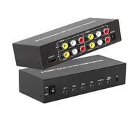 RCA to HDMI Converter 4 AV (Red Yellow White) in to HDMI out Adapter, Composite Audio Video RCA Adapter to HDMI1080P/720P, w/Remote&Power, for Wii/TV/PC/ PS3/ STB/Xbox VHS/VCR/N64/SNES/DVD Player