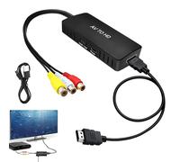 RCA to HDMI Converter, AV to HDMI Converter Adapter with HDMI Cable, 1080P/720P Composite CVBS Video Audio Converter for PS2 PS3 STB Xbox VHS VCR Blu-ray DVD Players, Supports PAL/NTSC Formats