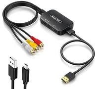 RCA to HDMI Converter,Viagkiki AV to HDMI Adapter,RCA to HDMI Composite Audio Video Converter for PS1, PS2, PS3, STB, Xbox, VHS, VCR,Black-Ray DVD Players(HDMI Cable Included)