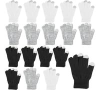 Rcanedny 18 Pack Winter Touch Screen Gloves Winter Magic Gloves Stretch Knitted Texting Gloves for Men Women Keeping Warm Going Out Holding Phone (Color Set 1)