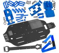 RcarmubWow Carbon Fiber Chassis Upgrades Part for 1/10 F0rd F15O Rapt0r R 101076-4,RC Chassis Protect Armor Skid Plate Guard,Navy Blue