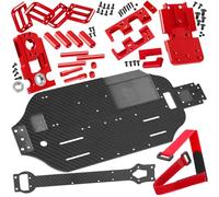 RcarmubWow Carbon Fiber Chassis Upgrades Part for 1/10 F0rd F15O Rapt0r R 101076-4,RC Chassis Protect Armor Skid Plate Guard,Red