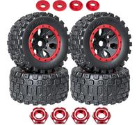 RcarmubWow MX43 RC Wheels and Tires Truck Tires for 1/5 KRATON 8S EXB AVC 4X4 RTR,1/5 Outcast 8S EXB AVC 4X4 RTR,1/5 X-MAXX 8S,Pro-line Racing Badlands Tires w/Wheel Hex,4PCS