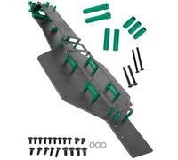 RcarmubWow RC Chassis & Front Bulkhead Upgrades Part for 1/10 Slash 2WD,Slash 2WD VXL,F0rd F15O Rapt0r,Carbon Fibre Chassis Protect Armor Skid Plate Guard Alloy Aluminium Bulkhead,Green
