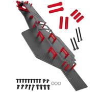 RcarmubWow RC Chassis & Front Bulkhead Upgrades Part for 1/10 Slash 2WD,Slash 2WD VXL,F0rd F15O Rapt0r,Carbon Fibre Chassis Protect Armor Skid Plate Guard Alloy Aluminium Bulkhead,Red