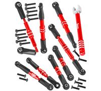 RCarmubWow RC Turnbuckles Camber Link Upgrades Part for 1/16 Mini Slash 70054-1,Aluminium Adjustable Front and Rear Toe Links Push Rods,Red