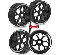 RcarmubWow RC Wheels and Tires for 1/8 Typhon 6S BLX,1/7 Infraction 6S BLX,Limitless,RC Wheels and RC Tires Soft Tires Truck Tire Highway Tires,Black