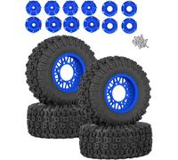 RCarmubWow RC Wheels and Tires Truck Tires Short Course Tires for 1/10 Scale Car Arrm a Senton,Slash 2WD 4×4,Axia1,Rc4wd,Redcat,Plastic Wheels Rubber Tires,4pcs,Navy Blue