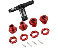 RCarmumb Aluminum 17mm Wheel Nuts & Wheel Hex Hubs & Wheel Wrench Upgrades Part for Arrma 1/10 Kraton 4X4 4S V2 BLX,Outcast 4X4 4S V2 BLX,Replace #AR310906#ARA310988,Red