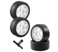 Rcarmumb RC Tires for 1/7 Arrma Infraction & Limitless,Dboots Hoons 42/100 2.9 Belted RC Tires with Foam Inserts,4PCS Front and Rear Mounted On 5-Spoker Rc Wheels,White