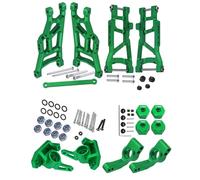 Rcarmumb Upgrades Part for 1/10 Traxxas Rustler VXL 2wd/Stampede VXL 2wd,Alloy Front Rear Suspension A Arms，Alloy Steering Blocks Caster Blocks C-Hubs Stub Axle Carriers Left&Right,Green