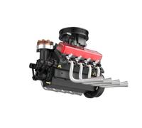 RCARTOYRTR 1/10 28cc Water-Cooled Four-Stroke OHV V8 Gasoline Engine Model Kit + Base Starter Kit For FS-V800WGP Engine Model - Includes Ignition Set, Water Cooling Set, Battery and Charger