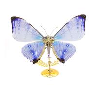 RCARTOYRTR 3D Metal Steampunk Butterfly Puzzles, 3D Metal Mechanical Morpho Sulkowskyi Butterfly Assembly Model Kit, Collectible Display Model for Art Enthusiasts - 150+ Pieces