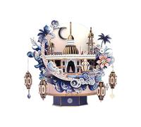RCARTOYRTR 3D Wooden Dream Flower Castle Music Box Model Kit, 3D Wooden Puzzles for Adults, Home Decoration and DIY Kit Gifts for Adults