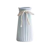 RCARTOYRTR Light Blue Flower Vase Bright Line Ceramic Vase for 10280 Lotus Flowers Building Blocks Set Decorative for Living Room/Bedroom/Office Modern Minimalist - 8 Inch / 20 CM