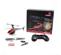 RCARTOYRTR Remote Control Helicopter with Missile, 4CH Altitude Hold WL V398-C Missile Aircraft With Dual-Blade & 6-Axis & LED Lights, 2.4G Aircraft Outdoor Flying Model