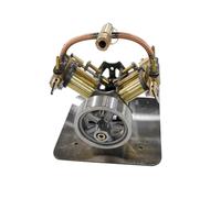 RCARTOYRTR Steam Engine Model Kit, 90 x 85 x 70mm Mini V4 Steam Engine Model without Boiler for Model Ship, Model Car and Small Generators, Physical Science Education Kit Gift for Adults