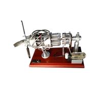RCARTOYRTR Stirling Engine Model, 16 Cylinder Swash Plate Butane Powered Quartz Glass Hot Air Stirling Engine Kits, Science Experiment Educational Toy