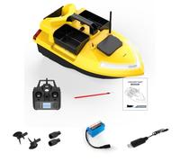 RCARTOYRTR V020 RC Bait Boat, Bait Boats for Carp Fishing with 40 GPS Points, 3 Hoppers and Lights, 500m Remote Control Distance, Luminous Effect, Toys and Gifts for Adults