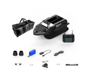 RCARTOYRTR V080 12V RC High-Speed Bait Boat with 9 Fishing Zones, 180 GPS Waypoints, Smart Dual Hopper System and Lights, 800m RC Distance, Toys and Gifts for Fishing Lovers&Adults
