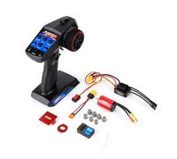 RCAWD 4 Channel RC Transmitter Receiver & 2840 Brushless Motor 5000KV & 35A ESC & 40CrMo Pinion Gear Set & Motor Mount & Adapter Cable RC Controller for Losi NASCAR & ARRMA Typhon Granite Mojave Grom