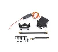 RCAWD CR18P Servo with Steering Links, Servo Mount and 21T Servo Horn Durability Increase of 100% 1KG Full Metal Gear Servo for Hobbyplus Furitek CR18P Upgrades Black