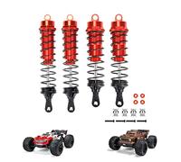 RCAWD Front Rear Shock Absorber Damper Oil Filled Type Full Aluminum Alloy for 1-10 ARRMA 4s Outcast & Kraton Typhon 4Pcs(Red)