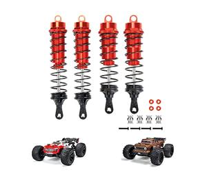 RCAWD Front Rear Shock Absorber Damper Oil Filled Type Full Aluminum Alloy for 1-10 ARRMA 4s Outcast & Kraton Typhon 4Pcs(Red)