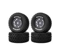 RCAWD Mojave Grom Pre-Glued Wheel Tire Set, Balance Grip & Durability Nylon Rubber 12mm Hex Adapter 1.6" for 1/16 ARRMA Upgrades Parts All Terrain Adaptation 4pcs Titanium
