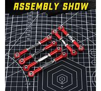 RCAWD Turnbuckle Link Set for Arrma 1/10 3S 6Pcs Red