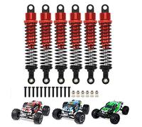 RCAWD Upgrades Parts for 1/10 LAEGENDARY 80mm Shock Absorber, Aluminum Front & Rear RC Shocks Damper Upgrades Parts 6pcs/set (Red)