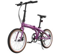 RCB GK4 Folding Bike 20 Inch, Foldable Bicycle with Aluminium Frame, 7-Speed Gear System, Mechanical Disc Brakes, Suspension Fork, Compact Commuter Bike for Teens and Adults