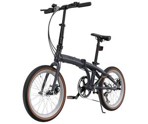 RCB GK4 Folding Bike 20 Inch, Foldable Bicycle with Aluminium Frame, 7-Speed Gear System, Mechanical Disc Brakes, Suspension Fork, Compact Commuter Bike for Teens and Adults