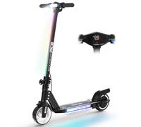 RCB R12 Electric Scooter for Kids age 6-12, Up to 9.3 mph & 6.2 Miles, 6.5" Foldable Electric Scooter, LED Display,LED Rainbow Light,Two Types of Braking,Gift for Kids