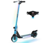 RCB R12 Electric Scooter for Kids age 6-12, Up to 9.3 mph & 6.2 Miles, 6.5" Foldable Electric Scooter, LED Display,LED Rainbow Light,Two Types of Braking,Gift for Kids