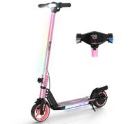 RCB R12 Electric Scooter for Kids age 6-12, Up to 9.3 mph & 6.2 Miles, 6.5" Foldable Electric Scooter, LED Display,LED Rainbow Light,Two Types of Braking,Gift for Kids