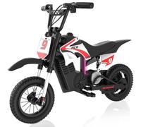 RCB R9X PRO Kids Ride On Motorcycle, Electric Motorbike with 350W Motor, 6.2/9.3/15.5mph Speed Modes & 9.94Miles Long Range, Ambient lighting, Dual Suspension, 12" Motor Cross for Kids Aged 4+