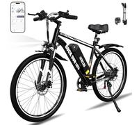 RCB RK15 26-inch Electric Bike, Adult E-Bike, 250W Motor, 7-Speed, 36V 10.4Ah Battery, Range up to 30-50KM (black)