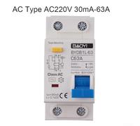 RCBO DPNL MCB RCCB RCD Type AAC Circuit Breaker, rated at 10 63A, for Earth Leakage Protection at 220V AC (AC -63A)
